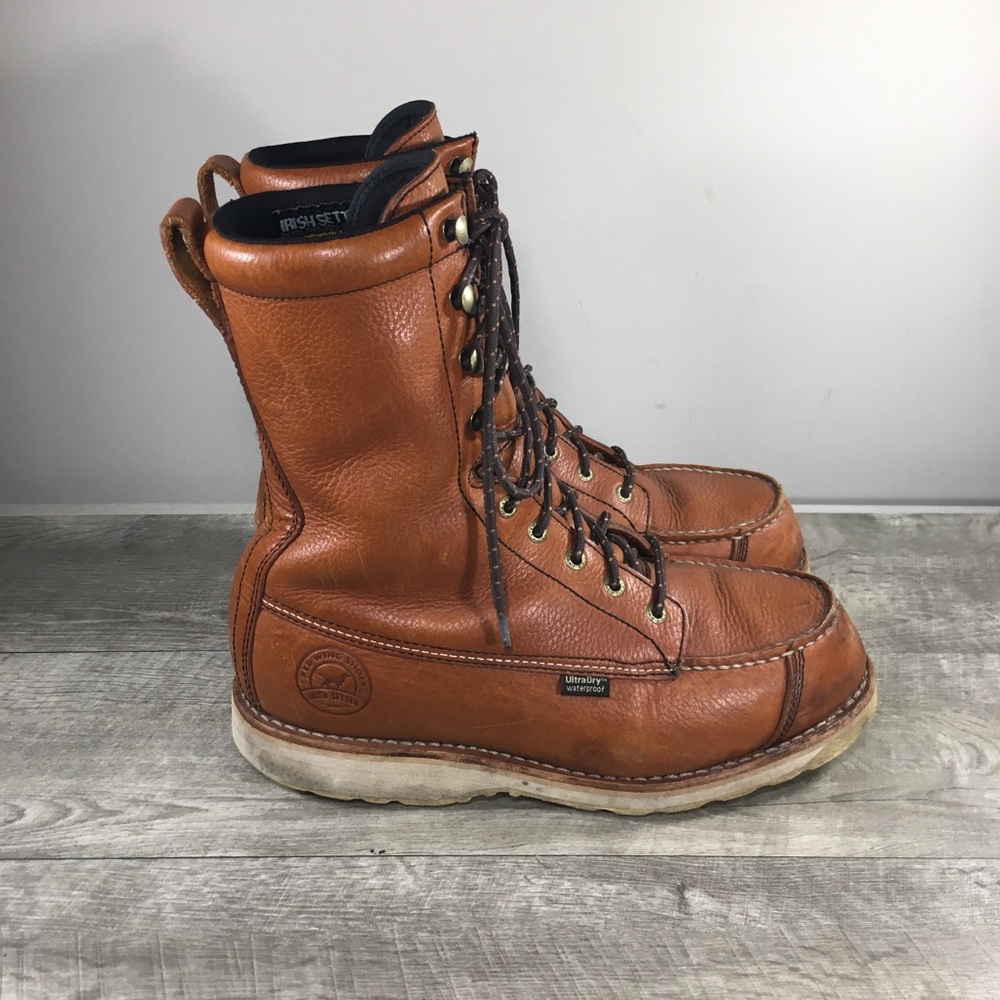 Men Irish Setter 896 Wingshooter Hiking Waterproof Leather Hunting Boots Size 10